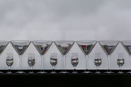 Row of glassesの写真素材
