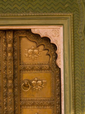 Jaipur, India - decorated doorwayの写真素材
