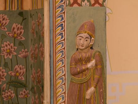 Jaipur, India - paintng on interior wallの写真素材