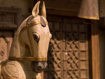 Jaipur, India - statue of a horseの写真素材