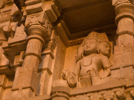 Exterior of wall in the Abandon City of Fatehpur, Rajasthan Indiaの写真素材