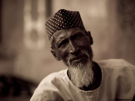 Bearded man in Indiaの写真素材