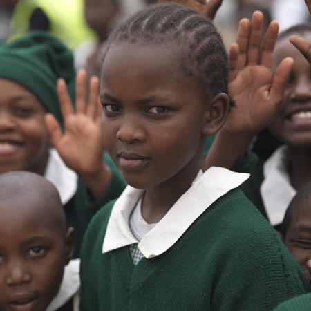 African school girl in Nairobi, Africaのeditorial素材