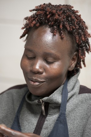 African woman wearing a scarfのeditorial素材