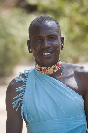 Kenyan man in tribal attireのeditorial素材