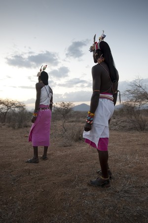 Kenyan people in tribal attireのeditorial素材