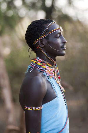 Kenyan man in tribal attireのeditorial素材