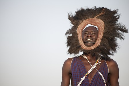 Kenyan man in tribal attireのeditorial素材