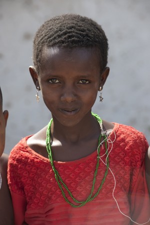 Kenyan girl in tribal attireのeditorial素材