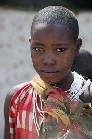 Kenyan child in tribal attireのeditorial素材