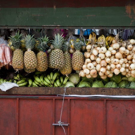 Produce in an open market in San Jose Costa Ricaの写真素材