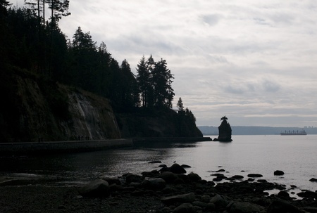 Rocky coastline in Vancouver, British Columbia, Canadaの写真素材