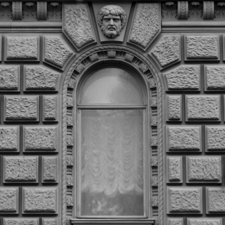Low angle view of a window of a building, St. Petersburg, Russia