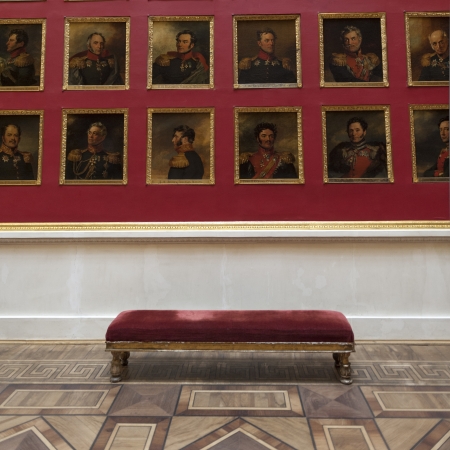 Paintings of famous Russian leaders in a museum, Winter Palace, State Hermitage Museum, Palace Square, St. Petersburg, Russiaのeditorial素材