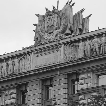 High section view of House of Soviets, St. Petersburg, Russiaのeditorial素材