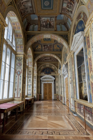 The Raphael Loggias, Winter Palace, State Hermitage Museum, Palace Square, St. Petersburg, Russiaのeditorial素材