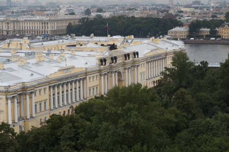 High angle view of buildings in a city, St. Petersburg, Russiaのeditorial素材