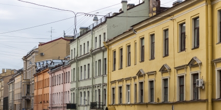 Buildings in a city, St. Petersburg, Russiaの写真素材