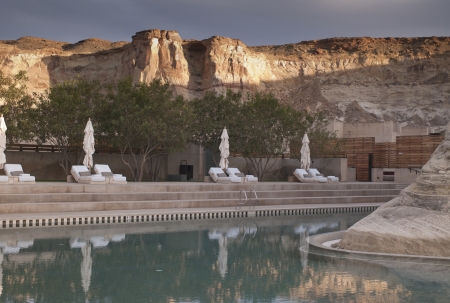 Pond at a tourist resort, Amangiri, Canyon Point, Utah, USA