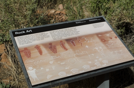Memorial plaque on rock, Glen Canyon National Recreation Area, Arizona-Utah, USAのeditorial素材