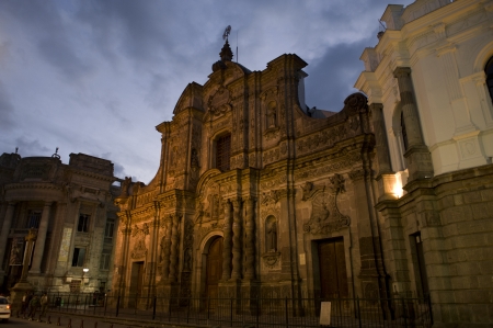 Low angle view of a church, Company of Jesus Church, Historic Center, Quito, Ecuadorの写真素材