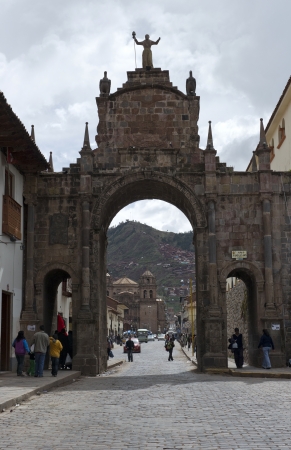 Archway in a city, Cuzco, Peruのeditorial素材
