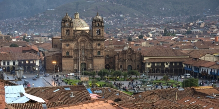 Church De La Compania De Jesus, Plaza de Armas, Cuzco, Peruの写真素材