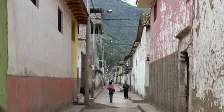 Buildings along a street, Sacred Valley, Cusco Region, Peru