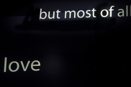 Digital display sign at Hughes American Family Theater, Branson, Taney County, Missouri, USAの写真素材