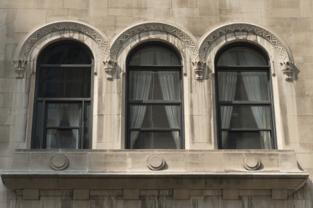 Windows of a building, Chicago, Cook County, Illinois, USAの写真素材