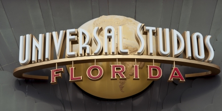 Entrance sign of the Universal Studios, Orlando, Florida, USAのeditorial素材