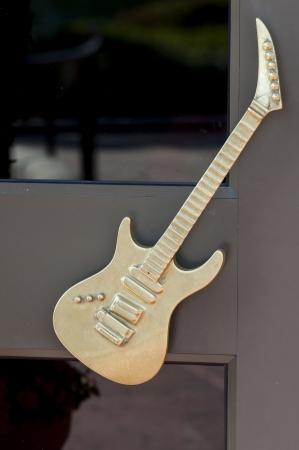 Sculpture of guitar on the door of Hard Rock Cafe, Universal Studios, Orlando, Florida, USAのeditorial素材