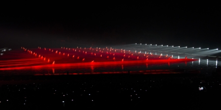Impressions light show in the Yulong River, Yangshuo, Guilin, Guangxi Province, Chinaのeditorial素材