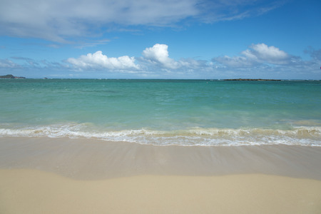 Waves on the beach, Kailua Beach, Kailua, Oahu, Hawaii, USAの写真素材