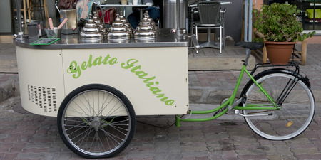 Ice cream cart on a street, Marrakesh, Moroccoのeditorial素材