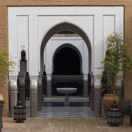 Archway of a hotel, Riad Sidi Mimoune, Marrakesh, Moroccoのeditorial素材