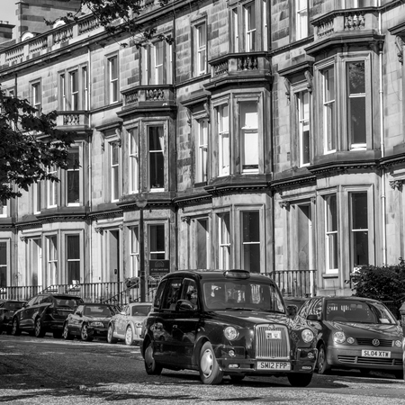 Cars on West Maitland Street, Edinburgh, Scotlandのeditorial素材