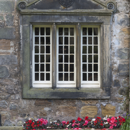 Window detail of the St Mary's College, St Andrews, Fife, Scotlandの写真素材