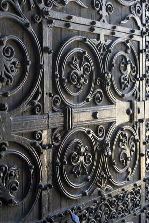 Full frame shot of metal gate, St. Mary's Cathedral, Edinburgh, Scotlandの写真素材