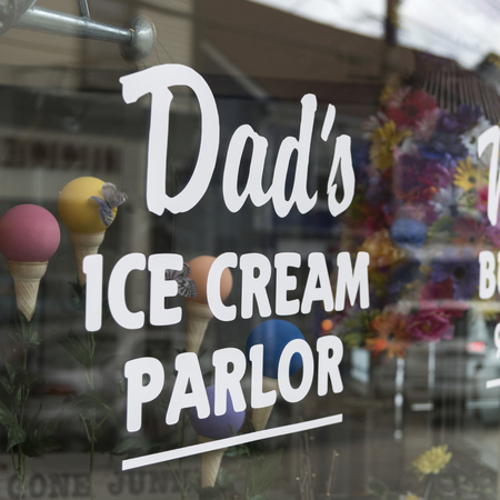 Ice cream parlor sign, Lunenburg, Nova Scotia, Canadaのeditorial素材