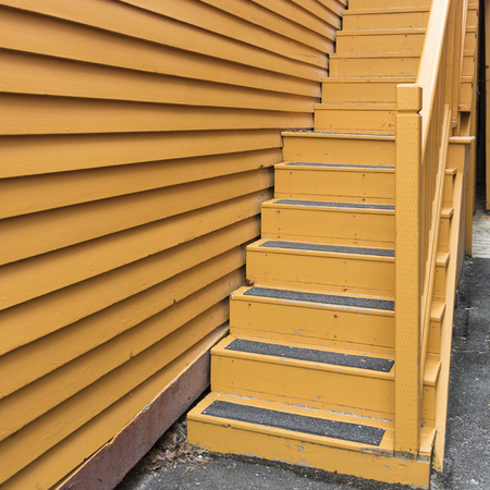 Staircase on the exterior of a house, Lunenburg, Nova Scotia, Canada