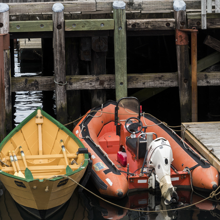 Boats moored at dock, Lunenburg, Nova Scotia, Canadaのeditorial素材
