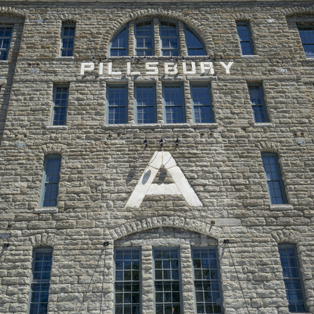 Facade of the Pillsbury A-Mill, Minneapolis, Hennepin County, Minnesota, USAのeditorial素材
