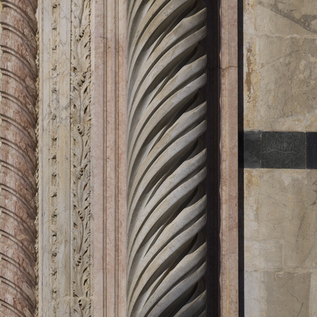 Carving details of Siena Cathedral, Siena, Tuscany, Italyの写真素材