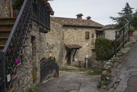 Houses in town, Chianti, Tuscany, Italyのeditorial素材