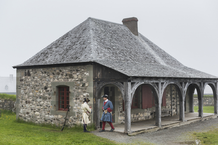 Security guards at Fortress of Louisbourg, Louisbourg, Cape Breton Island, Nova Scotia, Canadaのeditorial素材