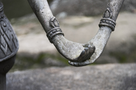 Close-up of hands of statues in Heaven's Garden, Koh Samui, Surat Thani Province, Thailandの写真素材