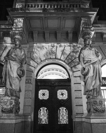 Low angle view of historical building, Budapest, Hungaryのeditorial素材