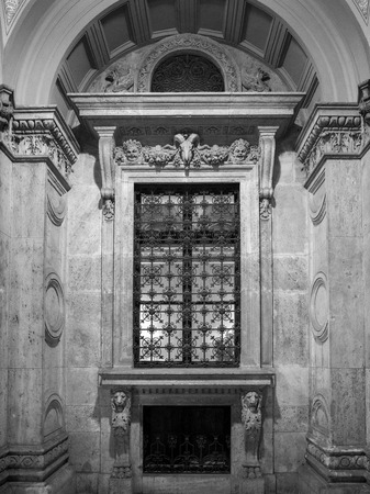 Exterior facade of historical building, Budapest, Hungaryのeditorial素材