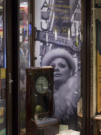 Antique clock at a store, Budapest, Hungary